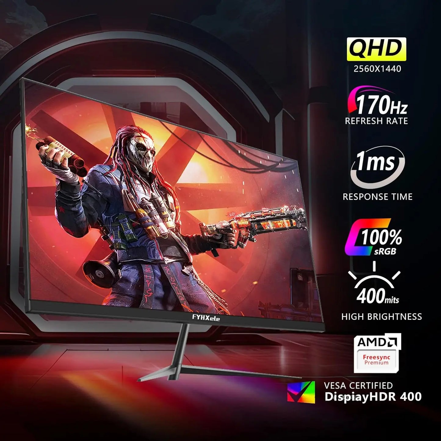 27-Zoll-Monitor 170Hz 2k-Gaming-Display 1ms adm-freesync 8 Bit 99% srgb ips Desktop-LED-Display hdmi dp hdr400