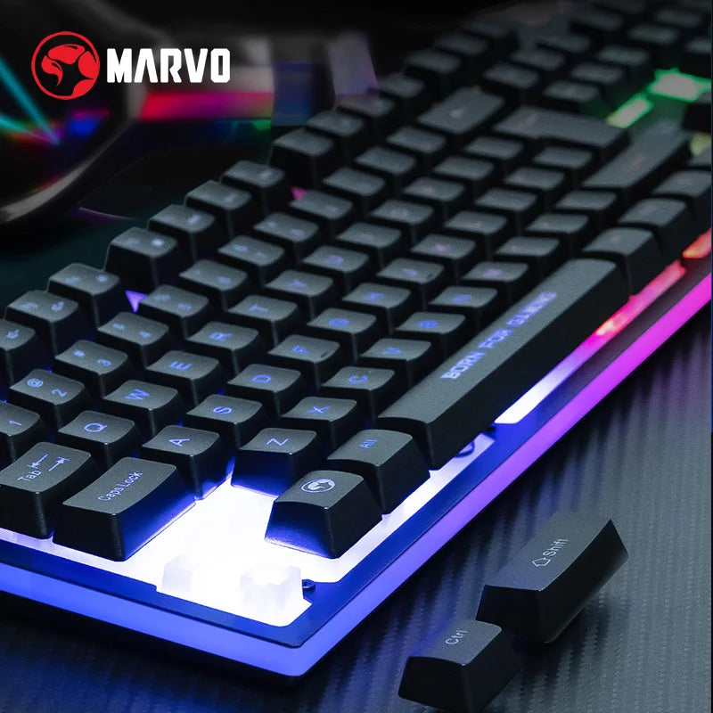 Die Gaming-Tastatur und -Maus enthält ein Tastatur-, Maus-, Kopfhörer- und Mauspad-Set, RGB, kabelgebundene Gaming-Tastatur- und Maus-Sets