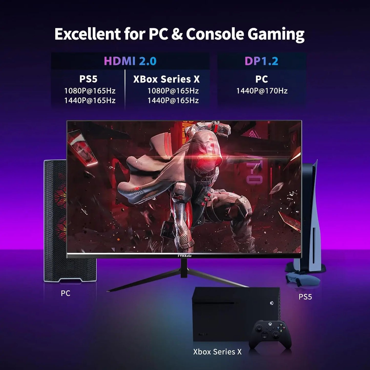 27-Zoll-Monitor 170Hz 2k-Gaming-Display 1ms adm-freesync 8 Bit 99% srgb ips Desktop-LED-Display hdmi dp hdr400