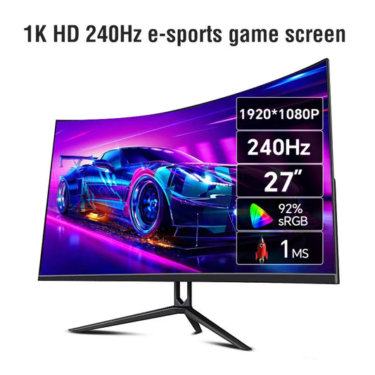 Anmite 27 "fhd 240hz gebogener gaming computer monitor hdr USB-C fhd [1920x1080] 240hz pchdmi ultra-thins creen display