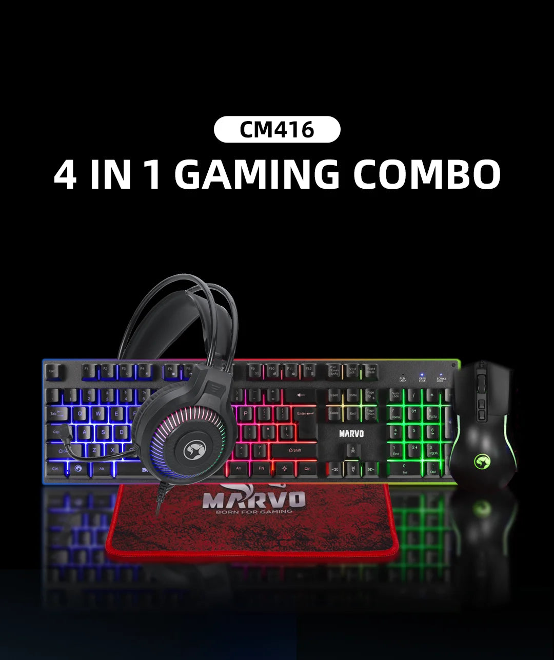 Die Gaming-Tastatur und -Maus enthält ein Tastatur-, Maus-, Kopfhörer- und Mauspad-Set, RGB, kabelgebundene Gaming-Tastatur- und Maus-Sets